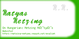 matyas metzing business card